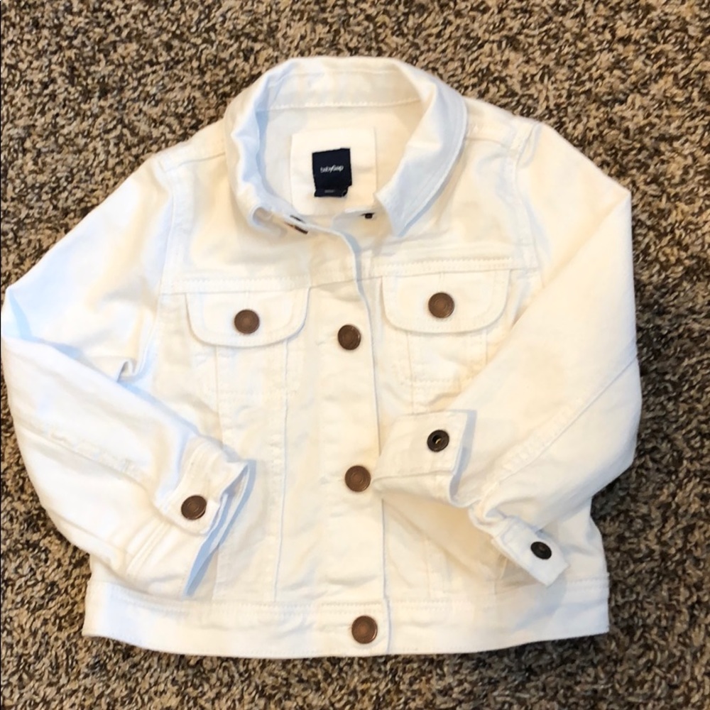 Toddler girls white denim jacket